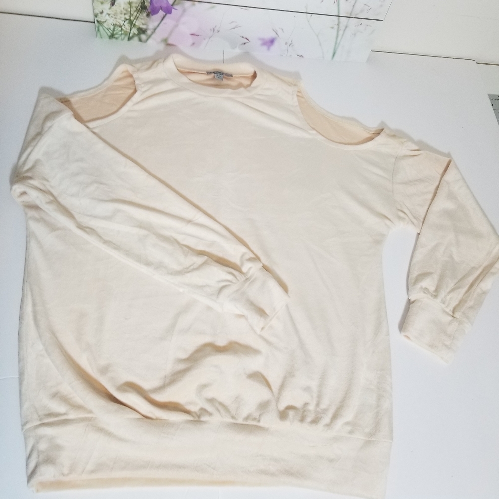 Cream Cold Shoulder Top